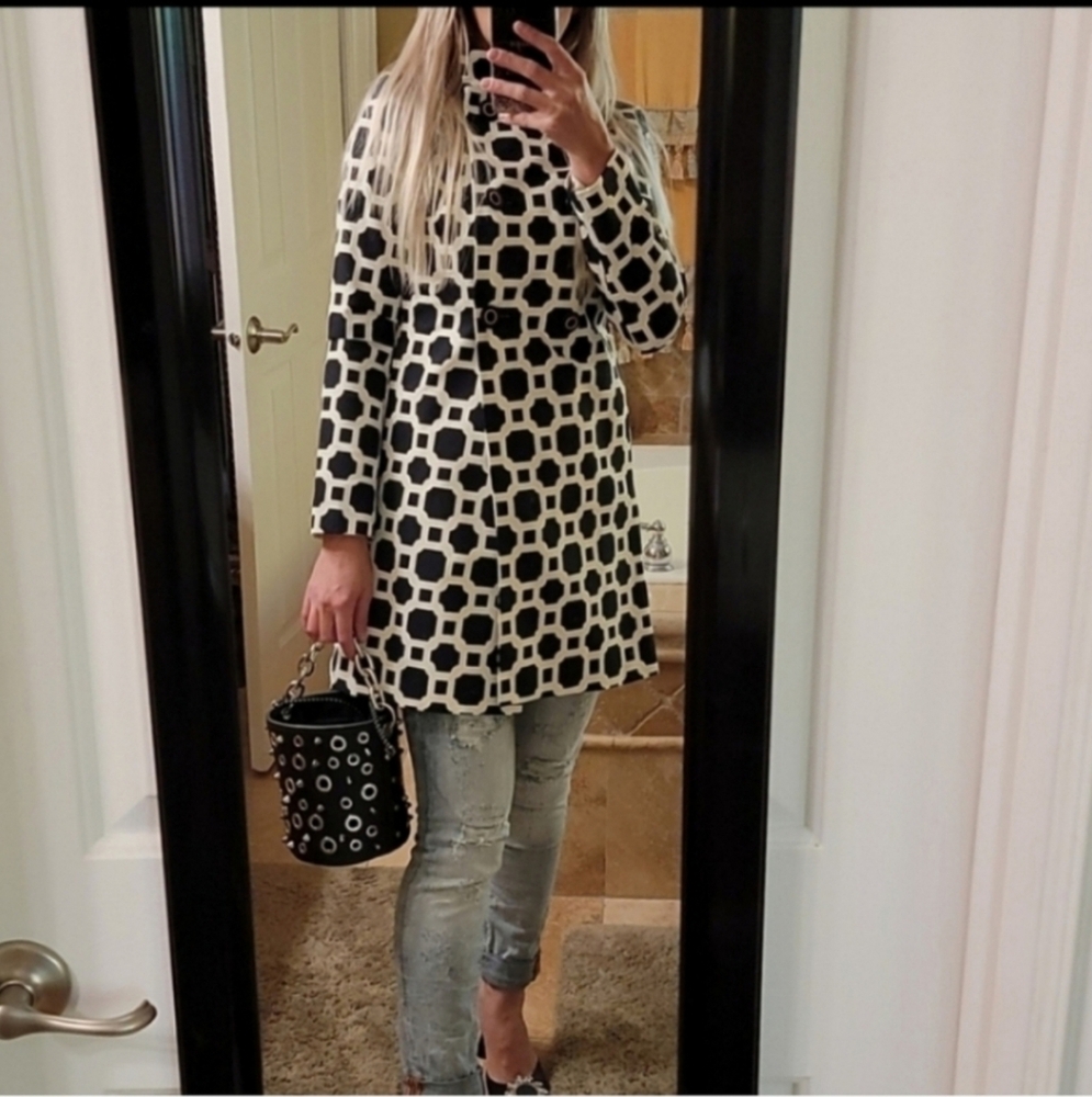 Banana Republic Black and White Coat